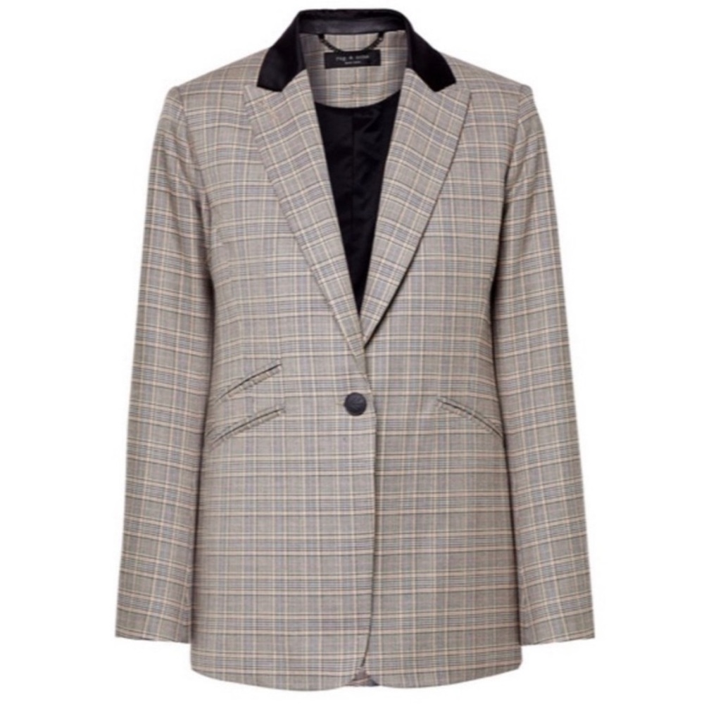 Rag & Bone Ridley Peak Lapel Plaid Blazer Jacket